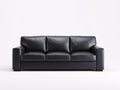 Gerades Sofa Kunstleder 250x95x80 cm Schwarz Modernes Design
