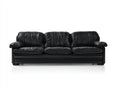 Gerades Sofa Echtleder 240x90x80 cm Schwarz Modernes Design