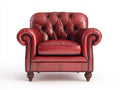 Ohrensessel Kunstleder 90 x 85 x 100 cm - Rot - Klassisches Design mit gepolsterter Rückenlehne