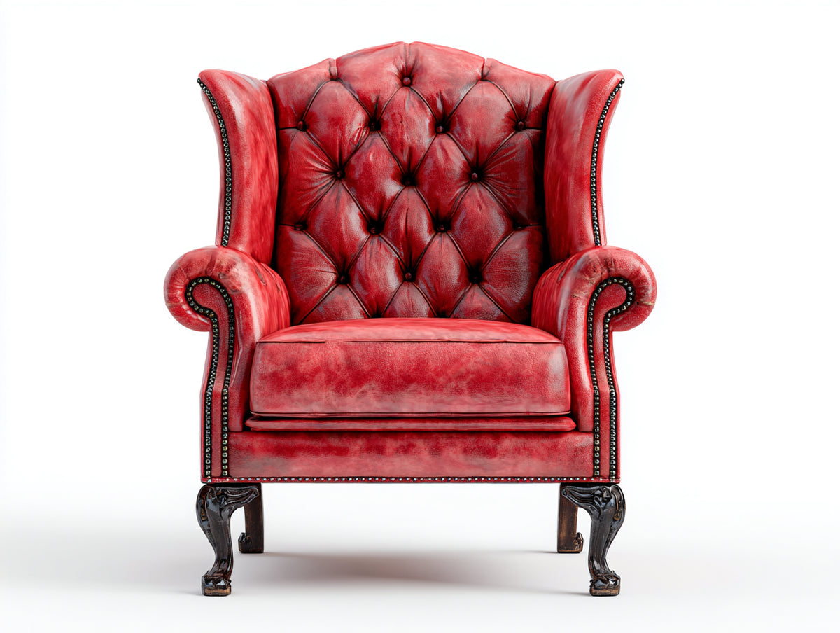Ohrensessel Kunstleder 90x85x110 cm Rot Klassisches Design