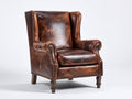 Ohrensessel Kunstleder 85 x 90 x 105 cm - Braun - Klassisches Design mit hoher Rückenlehne