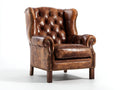 Ohrensessel Echtleder 90x85x110 cm Braun Klassisches Design