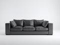 Gerades Sofa Kunstleder 260x95x80 cm Schwarz Modernes Design