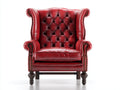 Ohrensessel Echtleder 90x85x110 cm Rot Klassisches Design